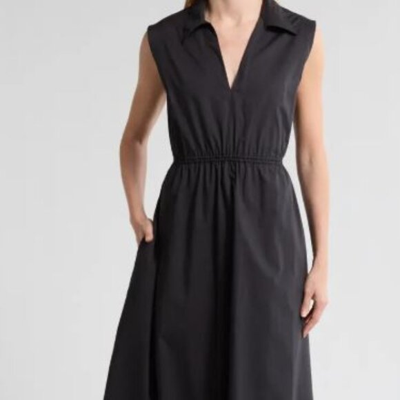 NWT rag & bone New York Joan Poplin Dress Cut Out Back Midi Dress L $398 - Picture 1 of 9